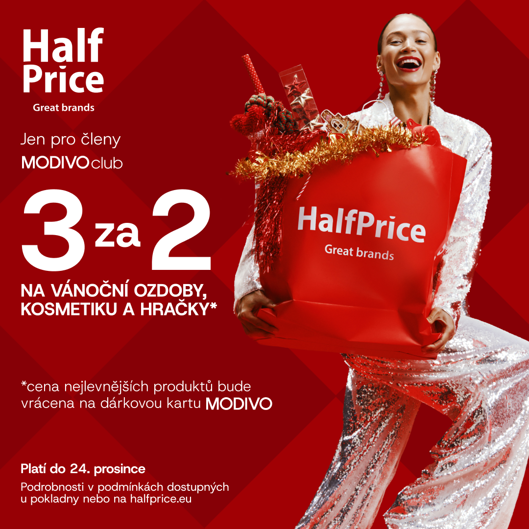 ZÍSKEJTE 3, ZAPLAŤTE ZA 2 V HALFPRICE!