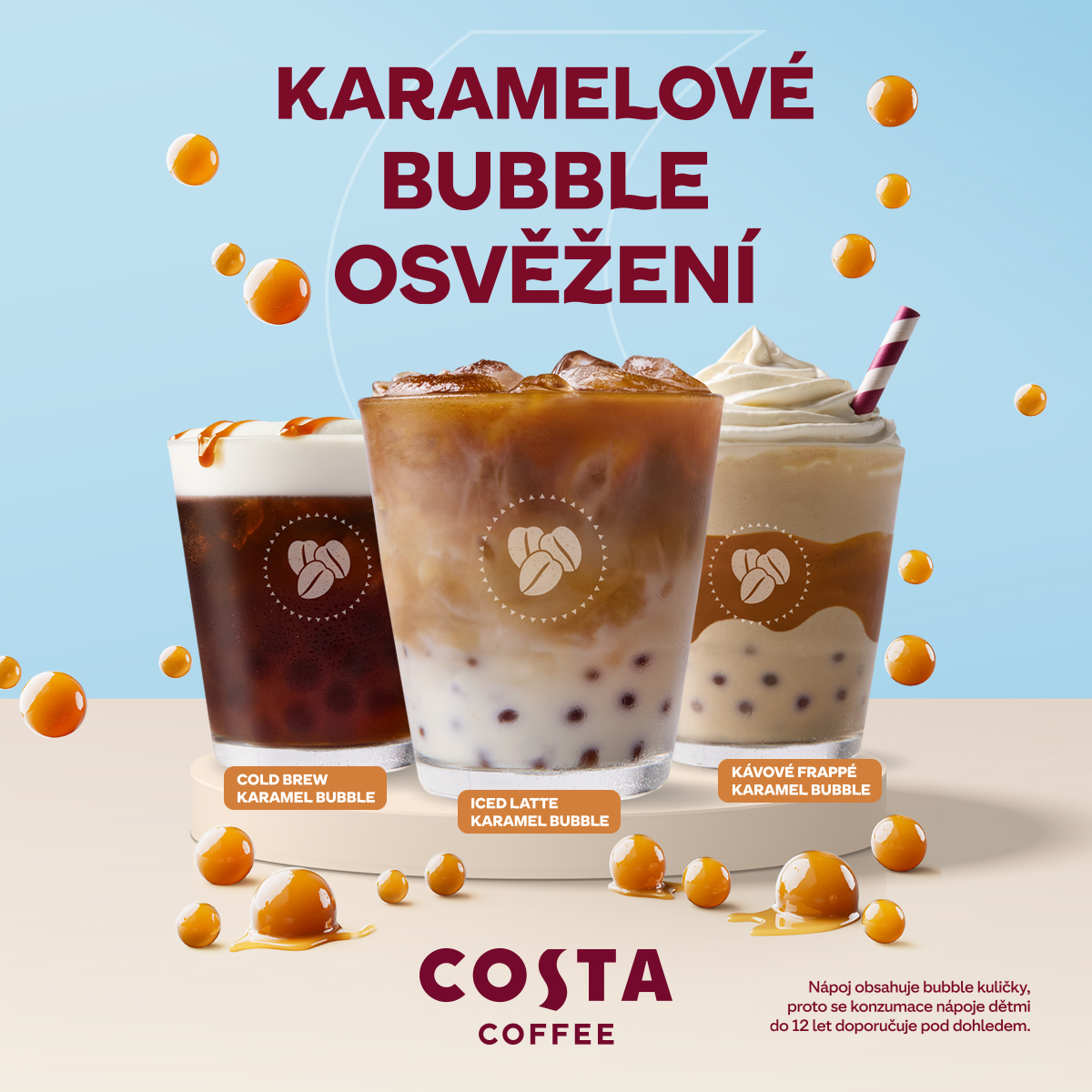 KARAMELOVÁ BUBBLE KÁVA TŘIKRÁT JINAK