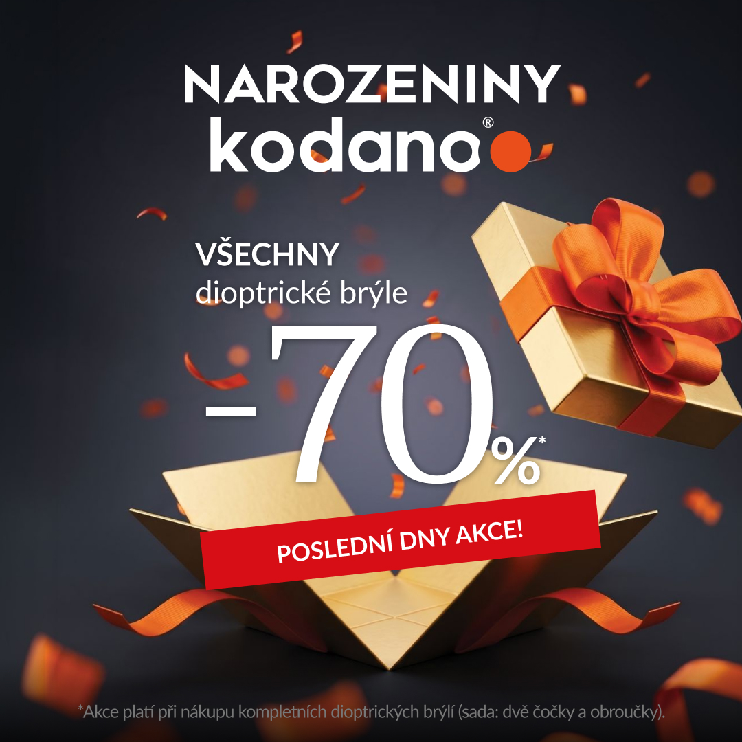 NAROZENINY KODANO VŠECHNY DIOPTRICKÉ BRÝLE -70%